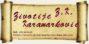 Životije Karamarković vizit kartica